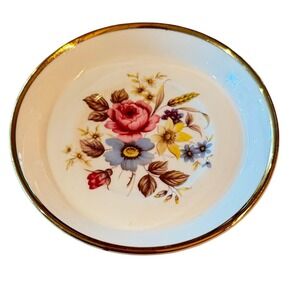 Royal‎ Sutherland Fine Bone China Floral Trinket Dish Gold Staffordshire 4.5"